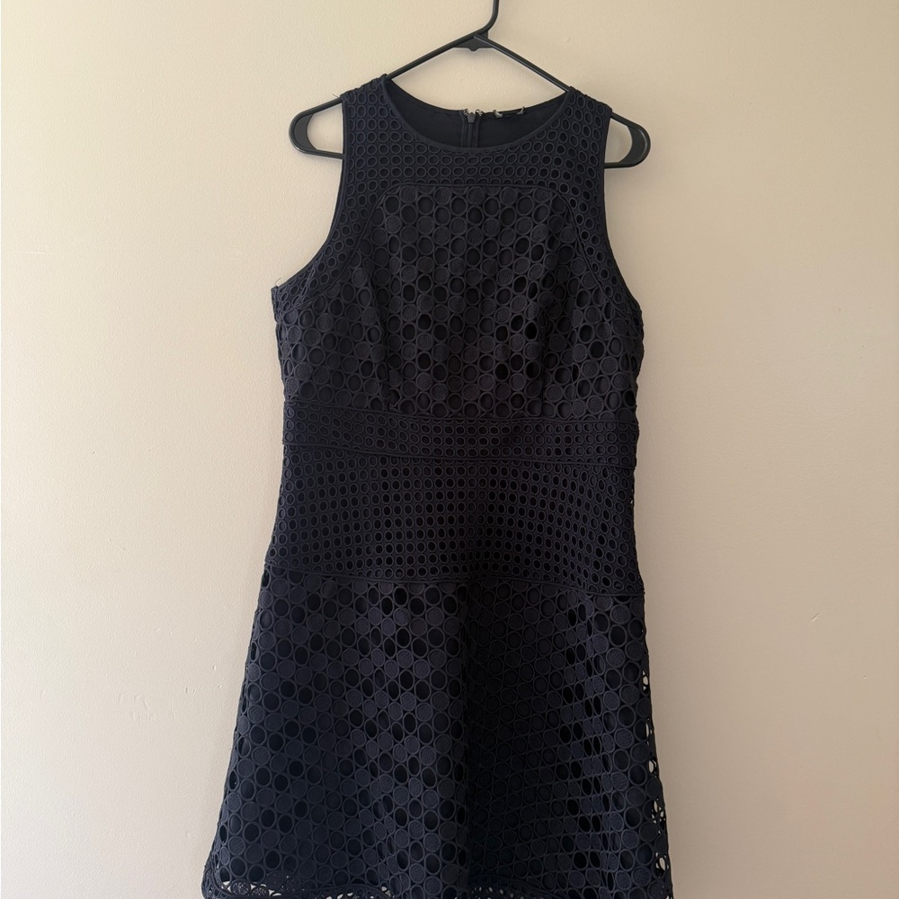 Ann Taylor Blue Halter Sheath Mini Dress